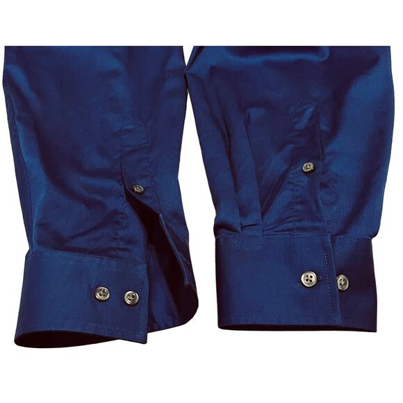 VAN HEUSEN FLEX LONG SLEEVE BUTTON DOWN SHIRT, MENS, 18-1/2 (36/37), ROYAL BLUE - Picture 7 of 12